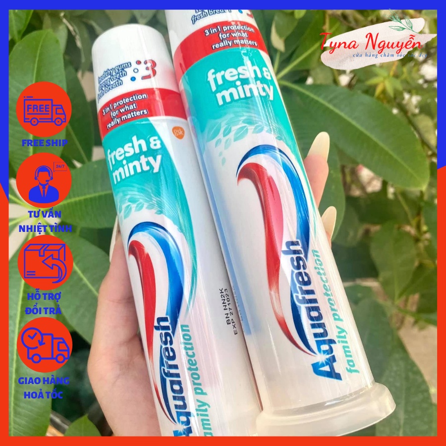 Aquafresh Tube Toothpaste fresh & minty 100ml Help Whiten Teeth