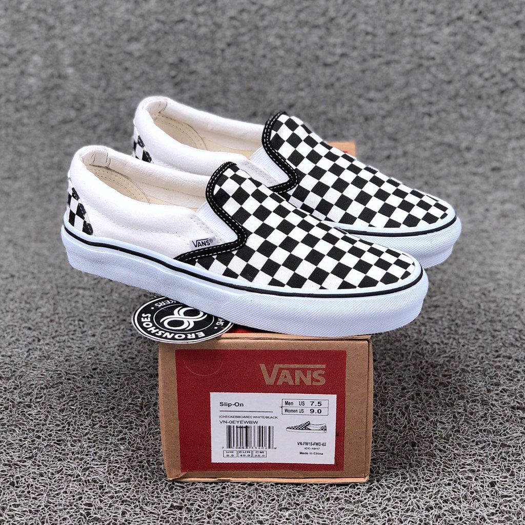 vans slip on checkerboard ori vs kw