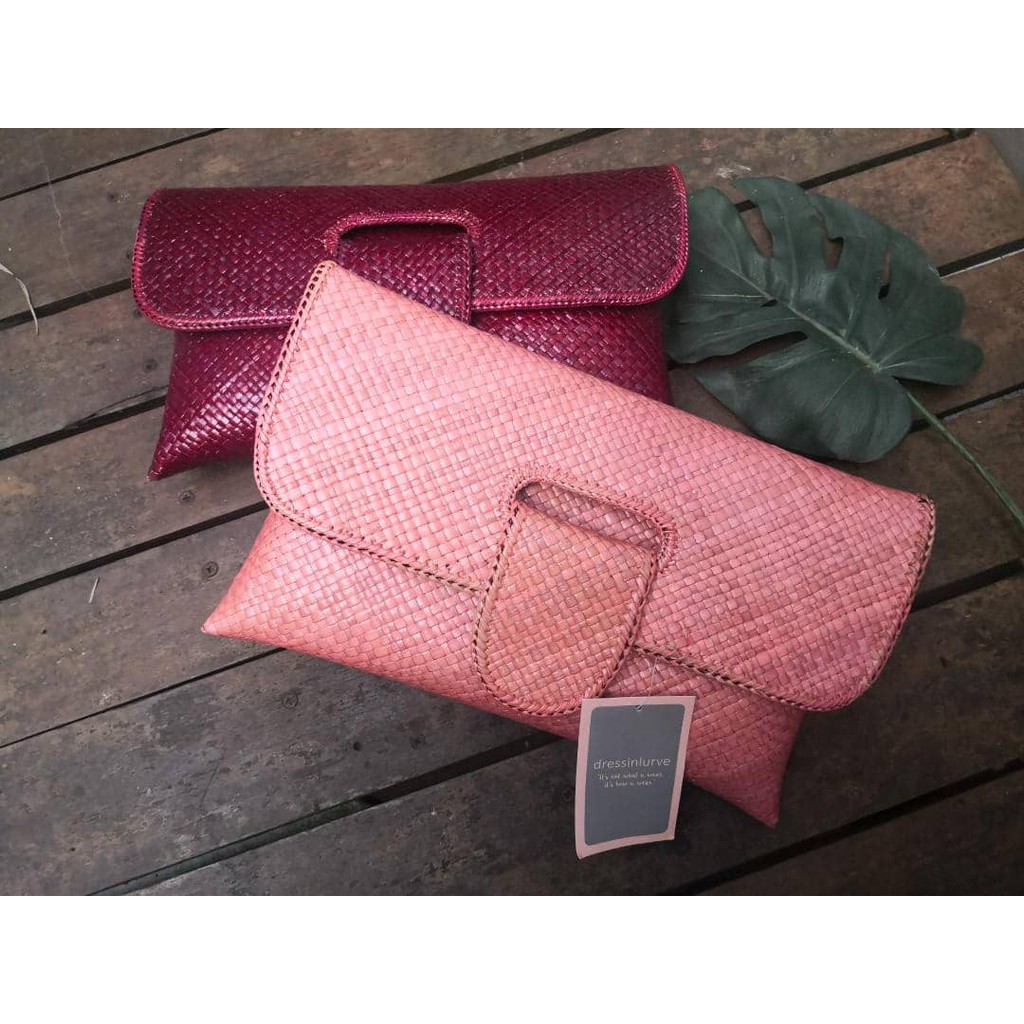 Classic Clutch Bag Mengkuang Handmade Shopee Malaysia