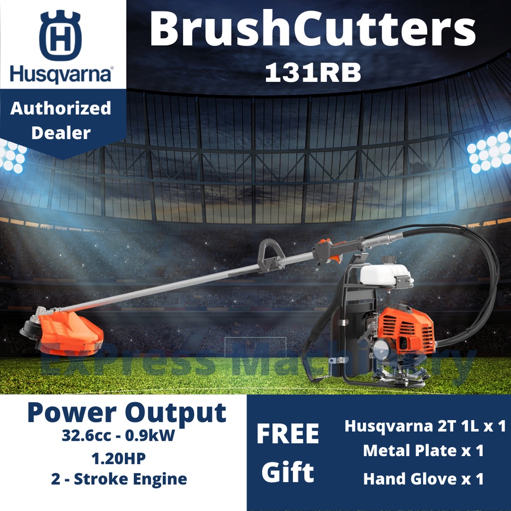 HUSQVARNA 131RB Backpack Brush Cutter / Mesin Rumput Galas (Free 2T 1