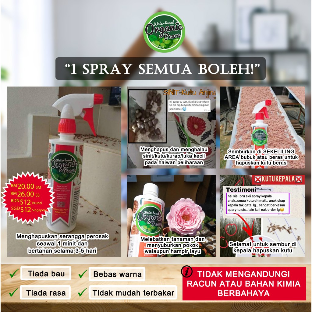 Buy Organic Peace Spray 500ml u0026 1L (Multipurpose Pest Repellent 