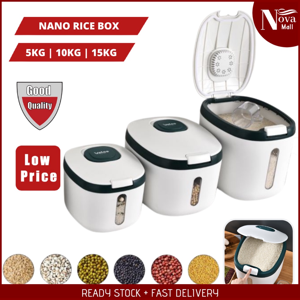 Nano Rice Box Dispenser Kitchenware Food Storage Grain Kitchen ...