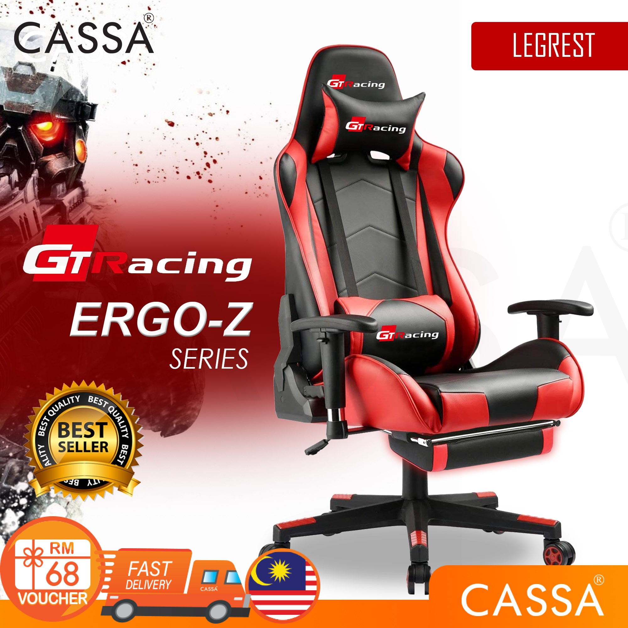Cassa GT Racing ERGO-Z Hego Back Ergonomic Armrest Height ...