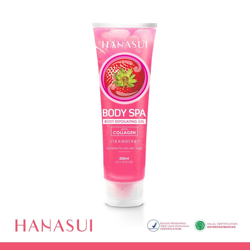 HANASUI Body Exfoliating Gel With Collagen Strawberry 300ml Shopee