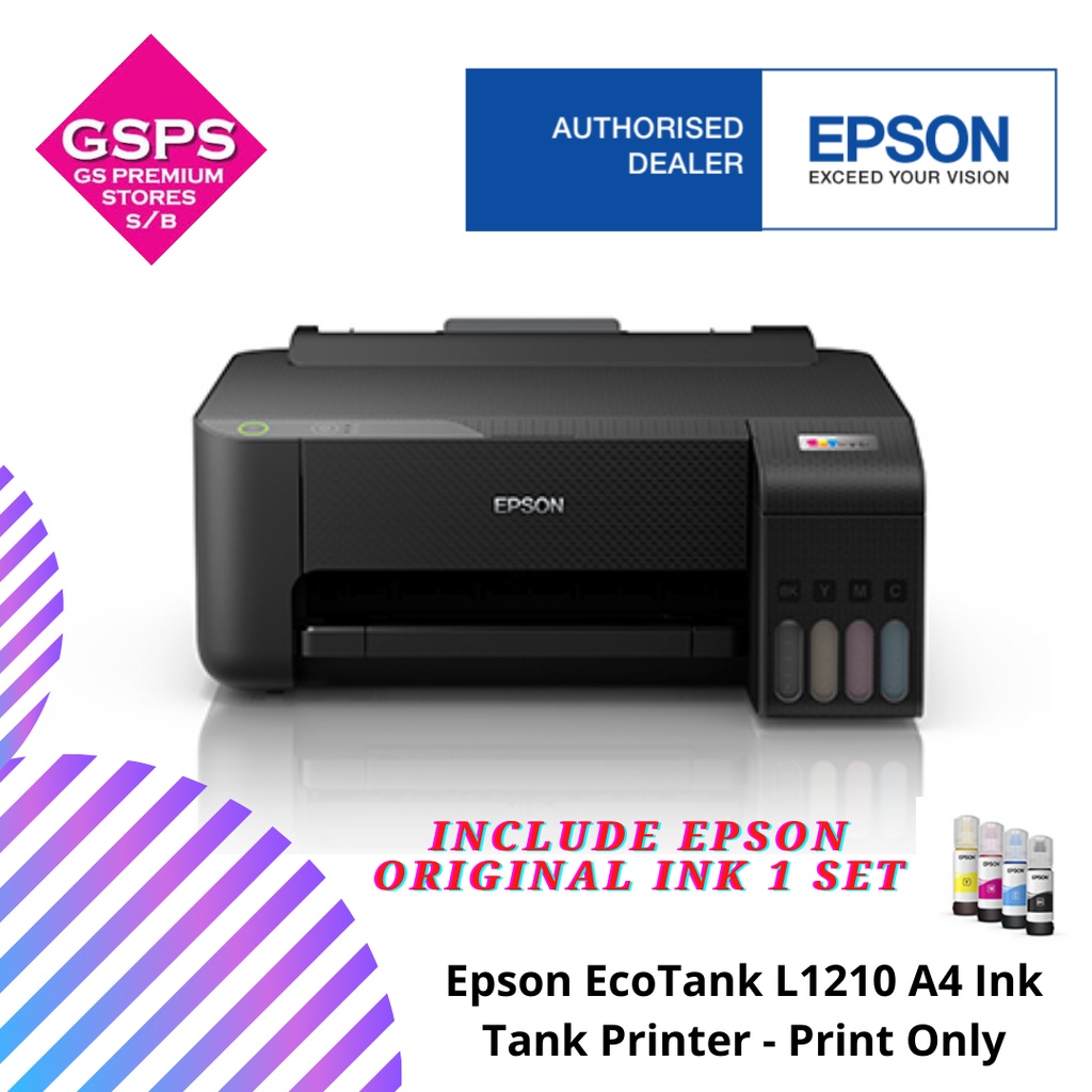 Epson Ecotank L1210 A4 Ink Tank Printer Print Only Shopee Malaysia 5928