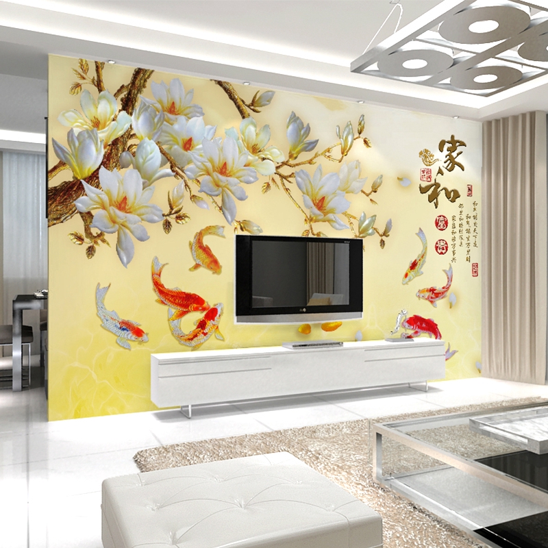 ❣Simple modern 3d stereo TV background wallpaper living room film and  television wall paper custom mural seamless non-w | Shopee Malaysia