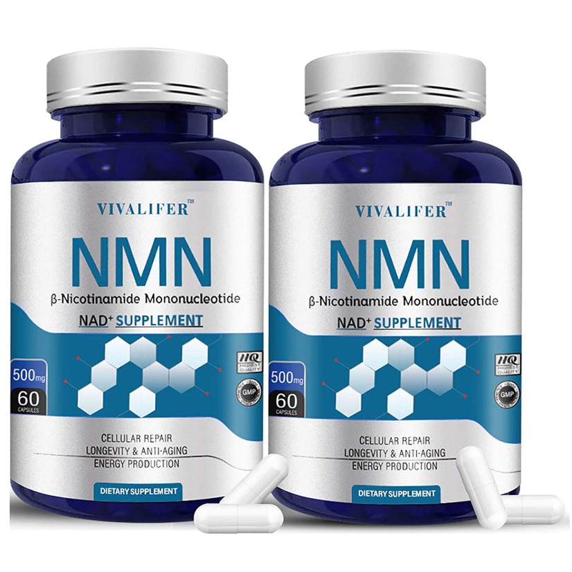 2 Pack NMN Supplement, 500MG Nicotinamide Mononucleotide Capsules for ...