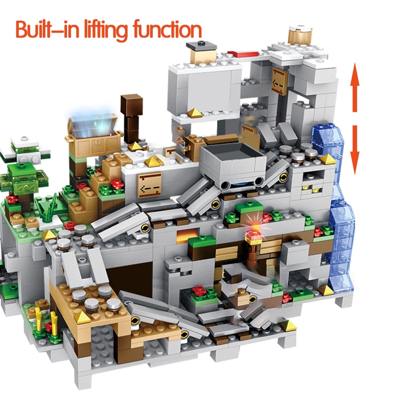 New 26pcs Building Blocks Model Set My World The Mountain Cave For Kids Bricks Toys Hobbies Building Toys Sets Packs