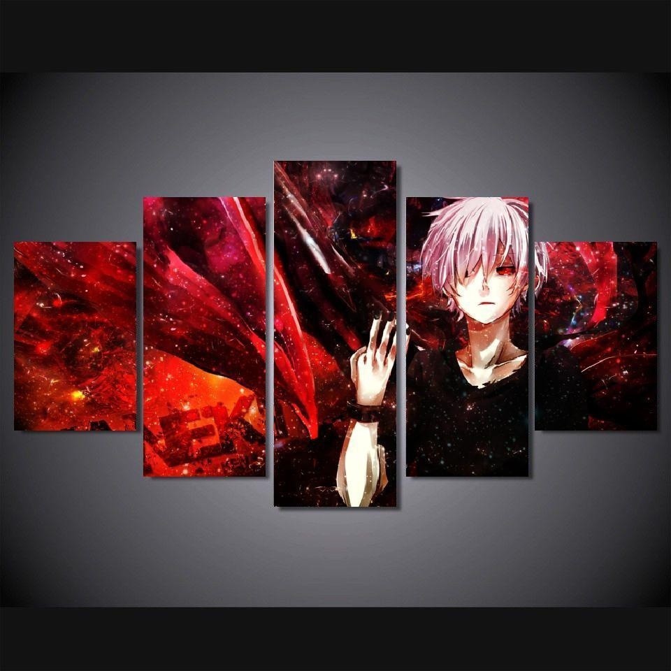 5 Panels Wall Art Anime Tokyo Ghoul Ken Kaneki 5 Pieces Paintings Canvas Poster Shopee Malaysia