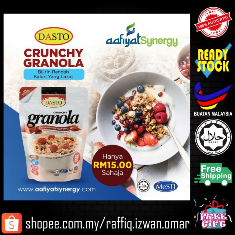 Buy Twin Pack 2 Peket Dasto Granola Ready To Eat Oatmeal 350gram Halal Homemade Malaysia Rolled Oat With Free Gift Diet Seetracker Malaysia