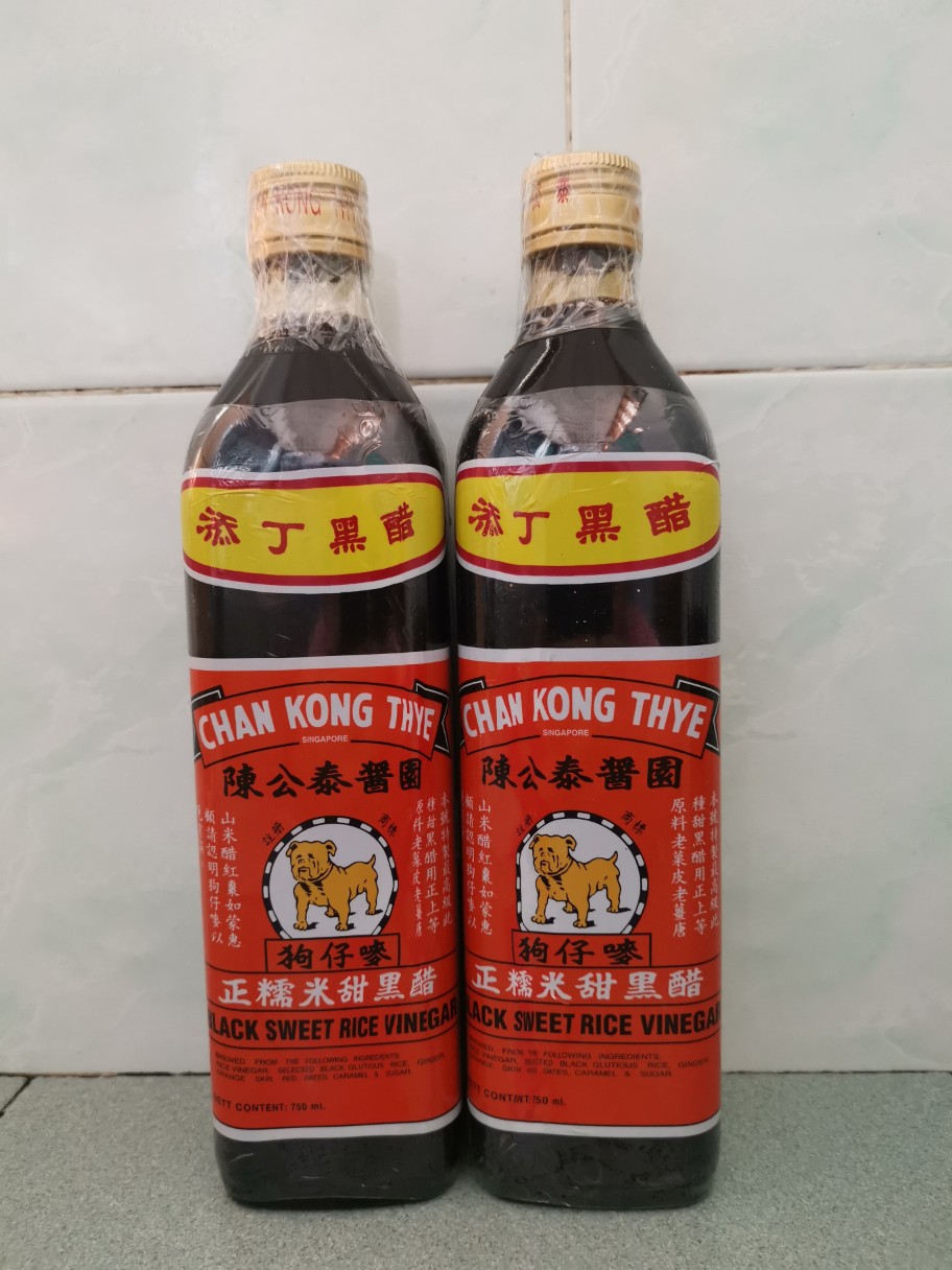 Chan Kong Thye Black Sweet Rice Vinegar Cuka Hitam Bulldog Kuning 陈公泰狗仔唛添丁黑醋 750ml Shopee Malaysia