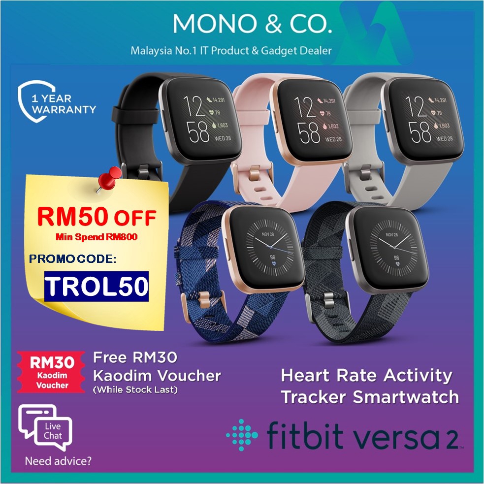 fitbit versa lite smartwatch activity tracker with voucher