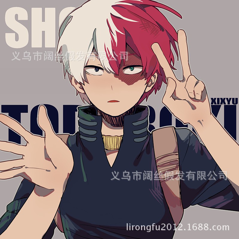Coke Frozen Half White And Half Red Face Short Hair Cosplay Anime
