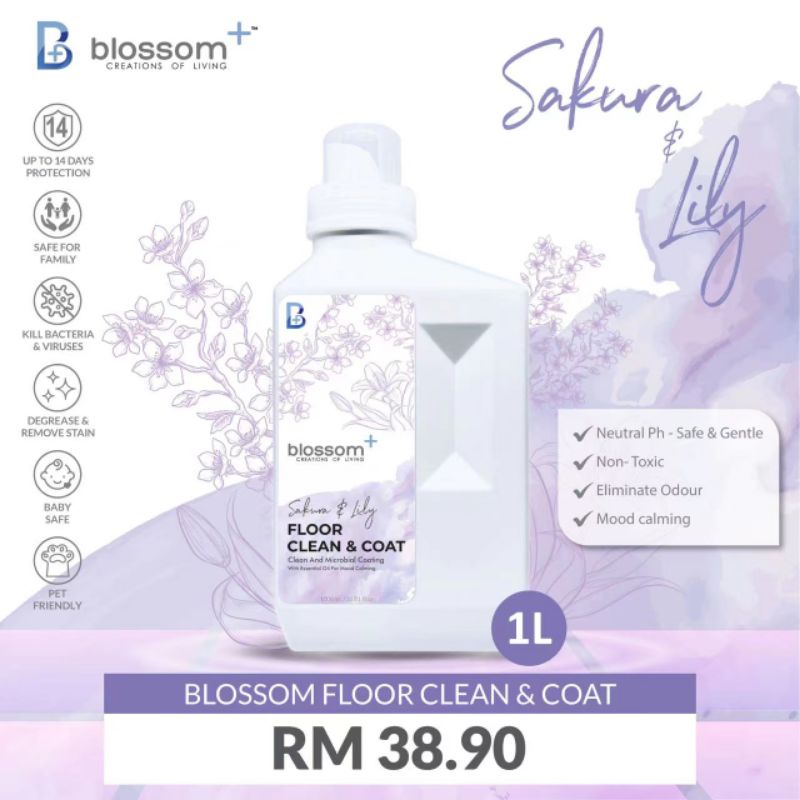 Blossom Floor Cleaner Liquid & Coat Floor Detergent 纳米地板清洁剂 Shopee Malaysia