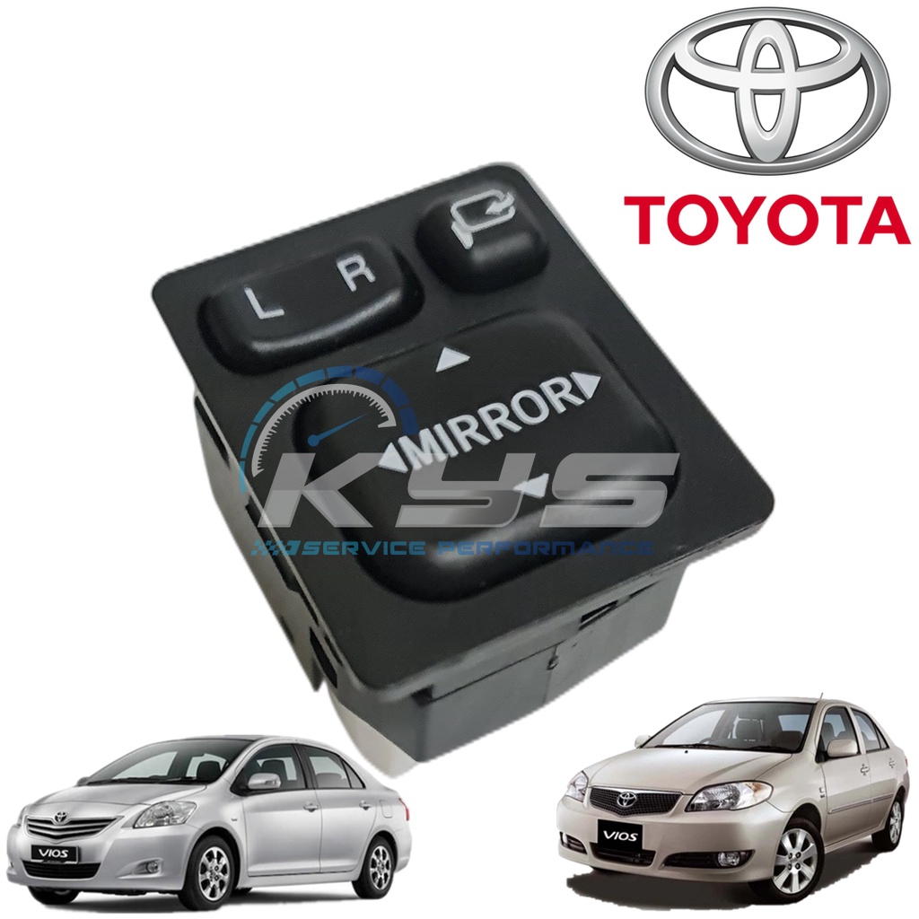 SIDE MIRROR CONTROL SWITCH can fold & SOCKET # TOYOTA VIOS NCP42/93 ...