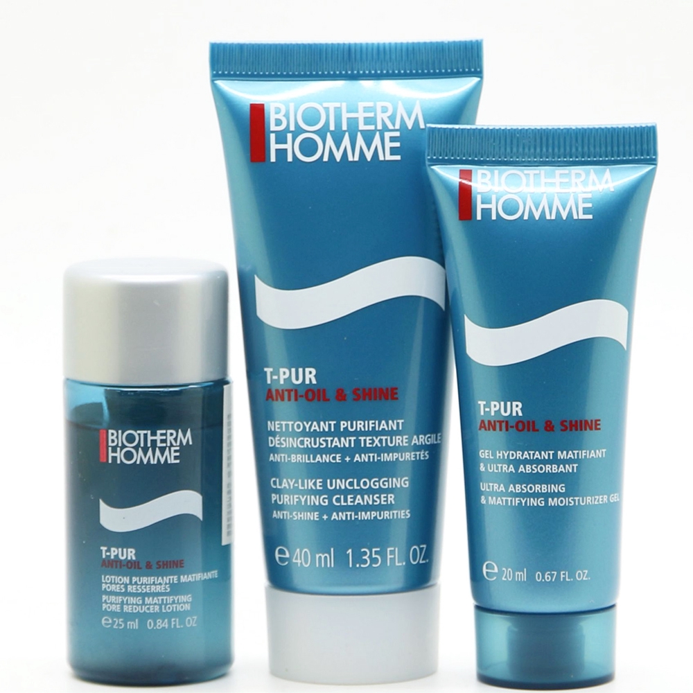 Biotherm Homme T Pur Anti Oil Shine Purifying Cleanser Lotion Moisturizer Set Shopee Malaysia