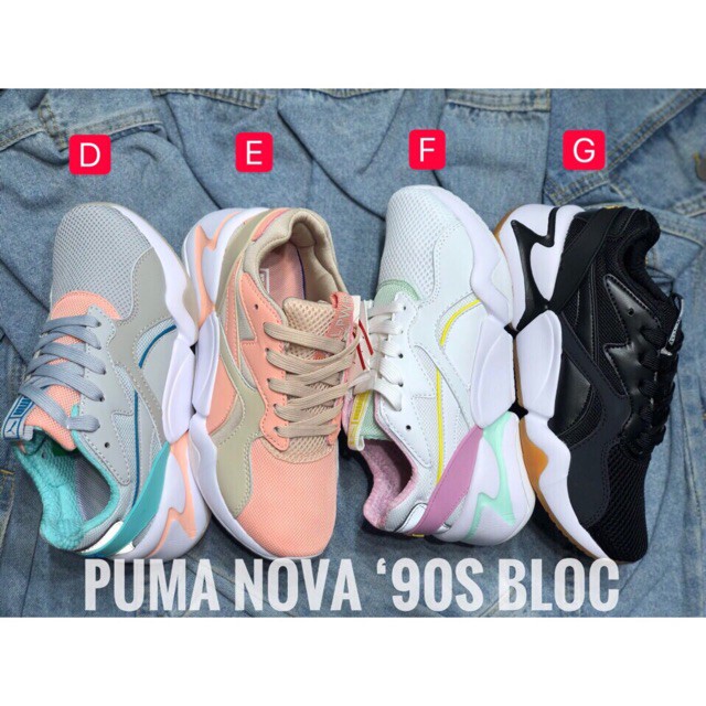 puma x barbie nova 90's block multi color sneakers