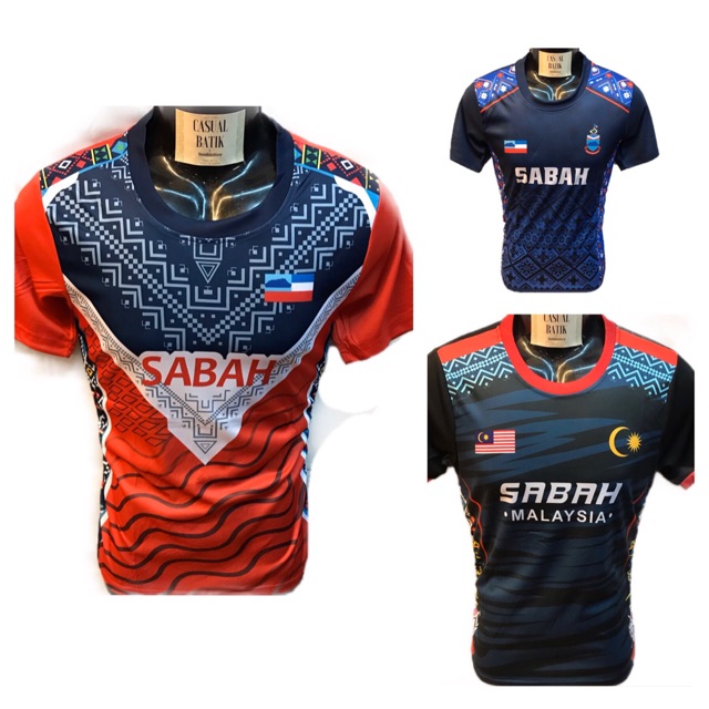  Baju  etnik jersey sabah  Tshirt etnik jersey drifit 