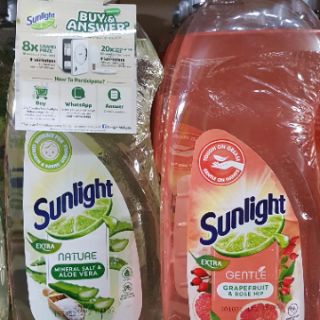 Sunlight Dishwash Liquid Sabun Cuci Pinggan  1lit btl 