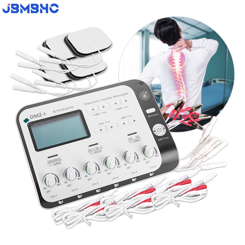 Multi-Functional TENS Body Massager Electronic Acupuncture Treatment Device 6 Output Channel Electric Muscle Stimulator Relax Electroacupuncture Patch Massage Pain Relief