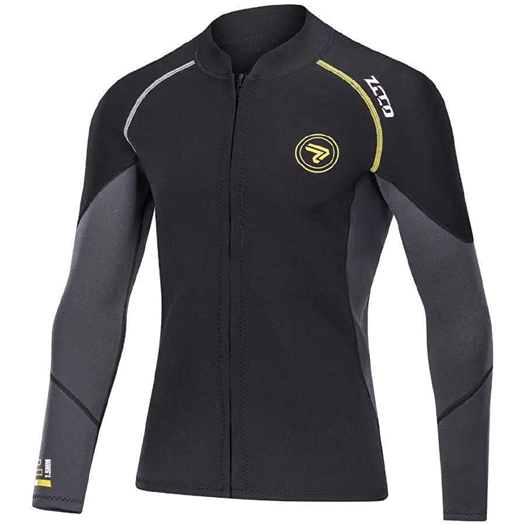 Wetsuit Top Men's 1.5mm Neoprene Wetsuits Jacket,Front Zipper Long