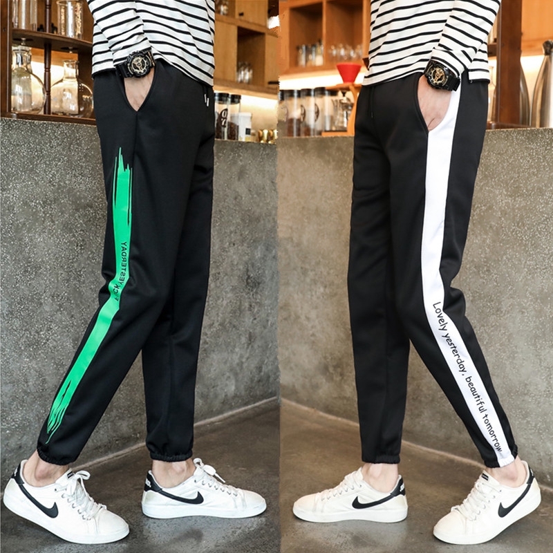 black slim joggers mens