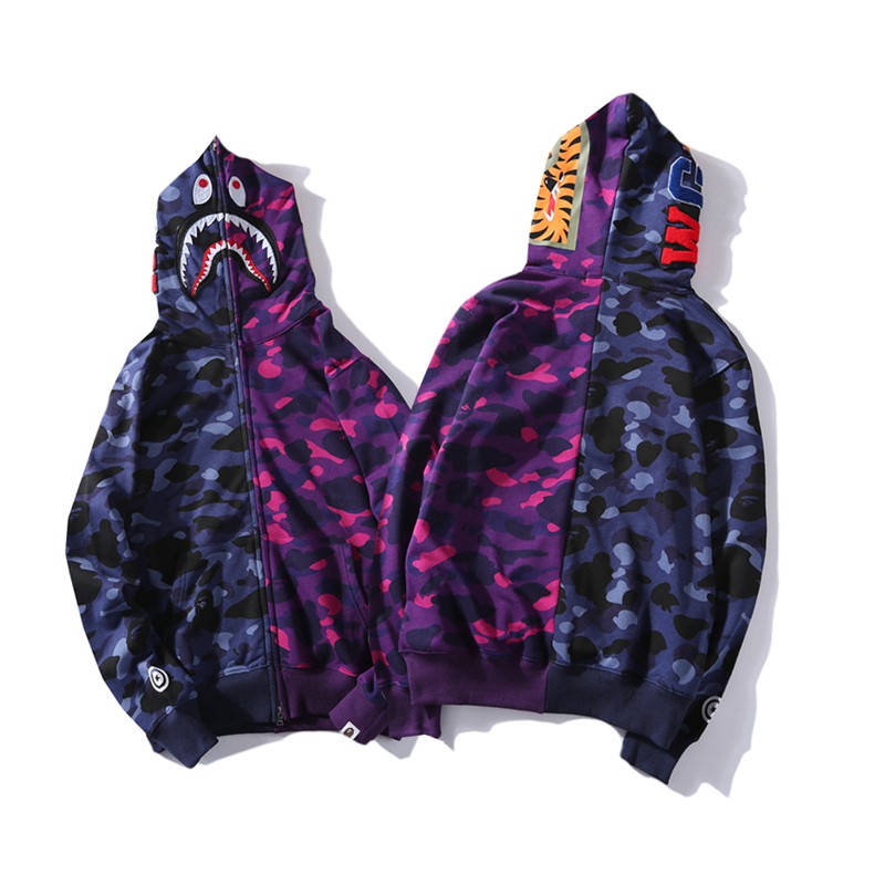 bape shark hoodie blue purple