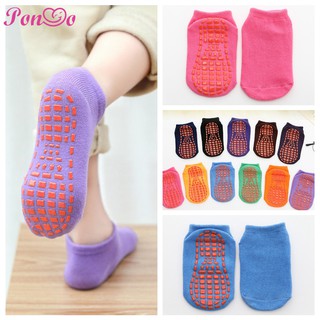 Home Indoor Newborn Baby Kids Children Infant Solid Anti-slip Cotton Socks S 