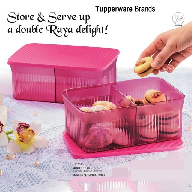 Snack it Tupperware bekas biskut kedap elegan