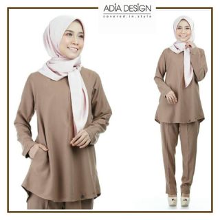 Ready Stock Dhia Anggun Set Blouse Lengan Panjang Dengan Seluar Panjang Ada Poket Long Sleeves Blouse And Pants Shopee Malaysia