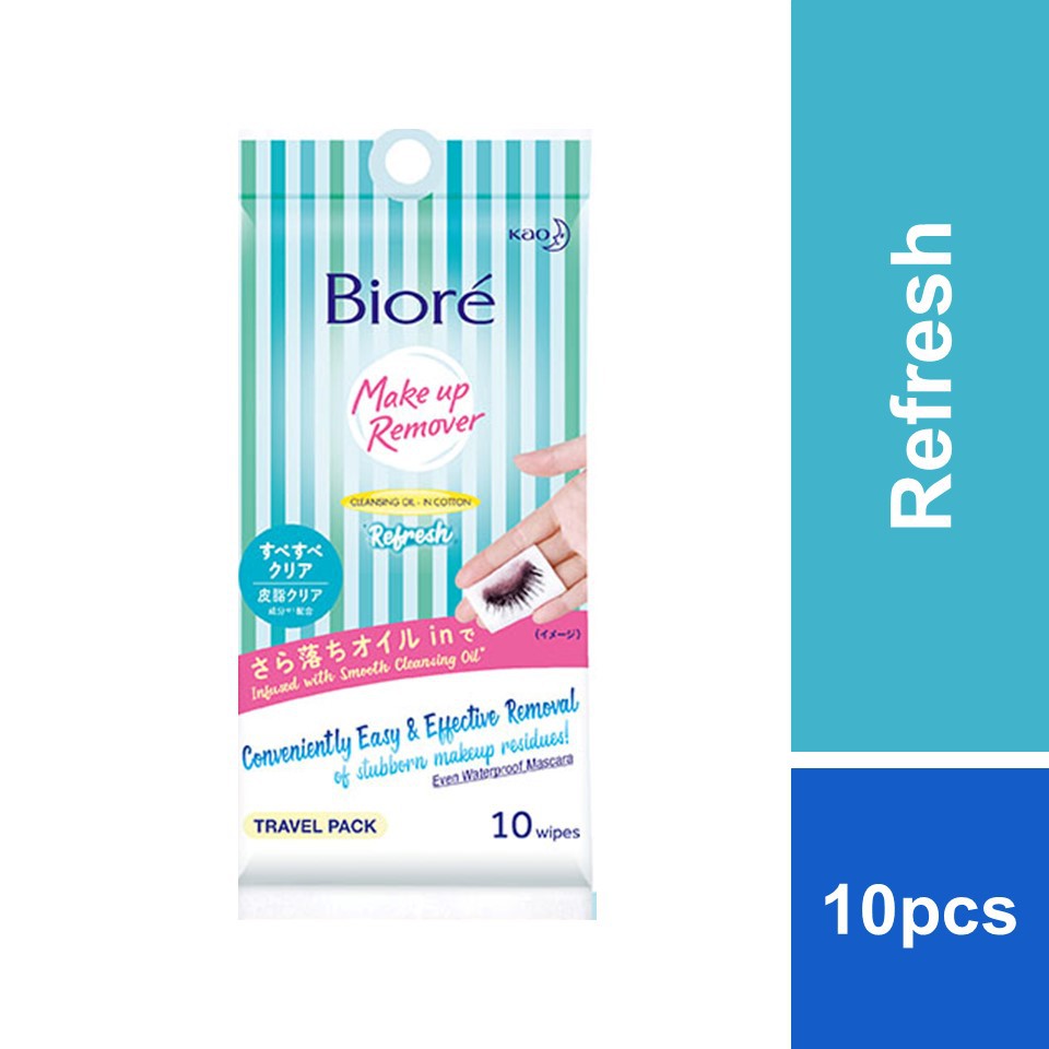 Biore Makeup Remover Wipes Travel Pack (10s) Refresh Shopee Malaysia