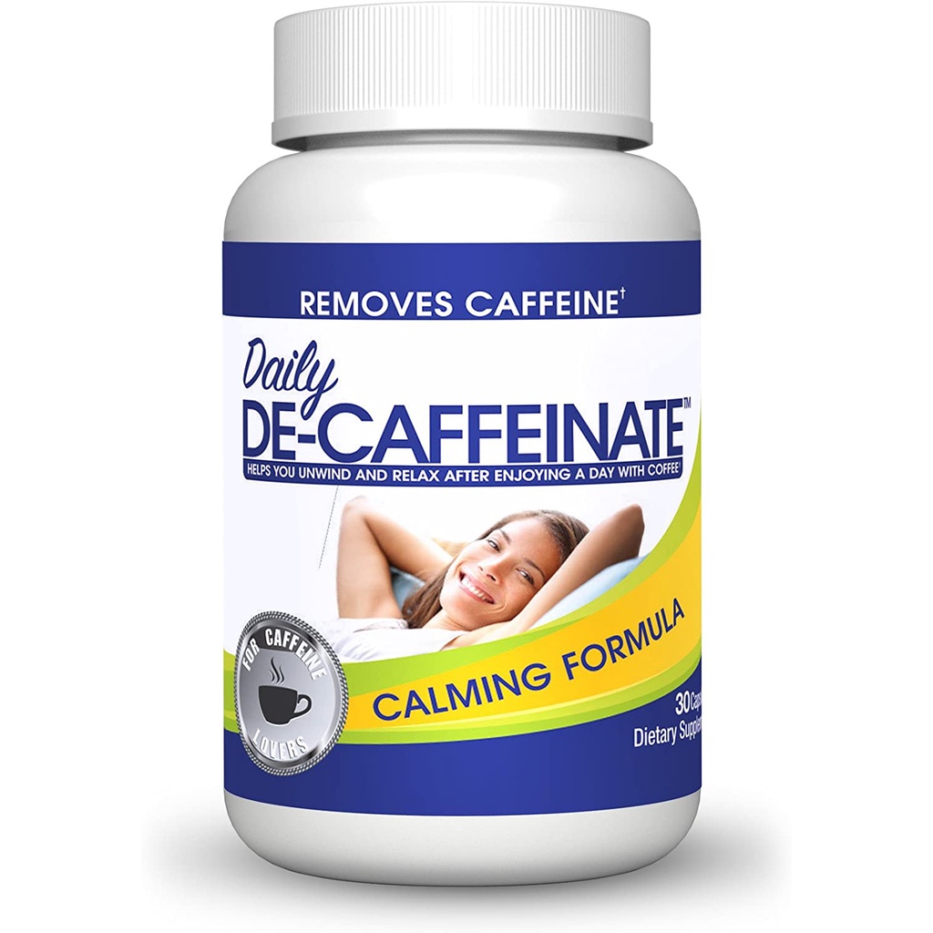 Daily De-Caffeinate: 30 Capsules The most potent caffeine eliminator on the market! Natural Acting Non-Addictive Sleep aid for coffee and caffeine lovers! Deeper Sleep