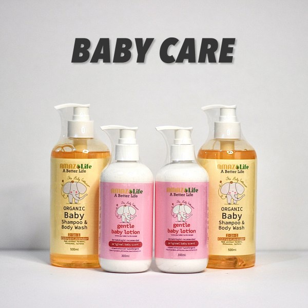 Amazlife Organic Baby Shampoo/Body Wash & Gentle Body Lotion Shopee