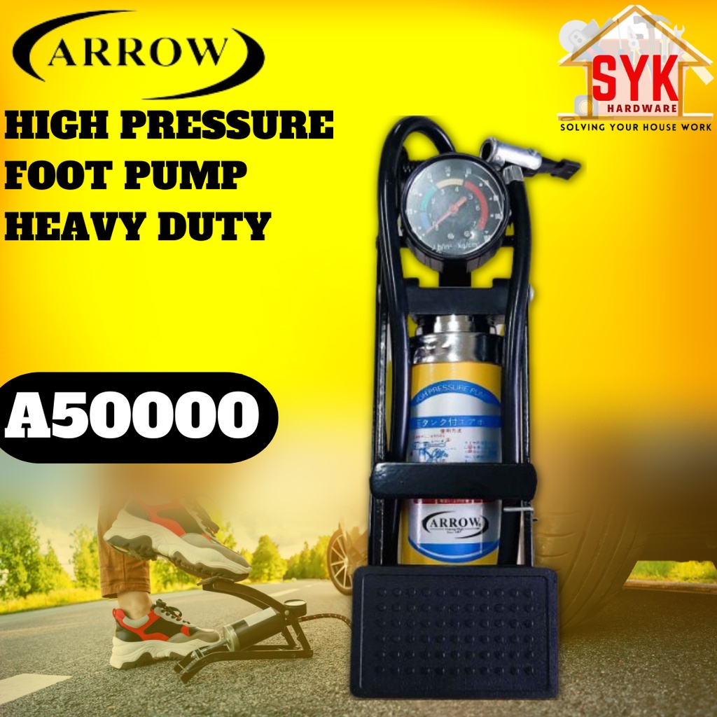 SYK Arrow A50000 High Pressure Foot Pump Bicycle Car Mini Air Pump Pam