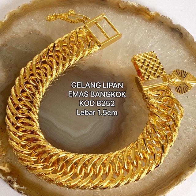  GELANG  LIPAN  EMAS  BANGKOK LEBAR 1 5CM Shopee Malaysia