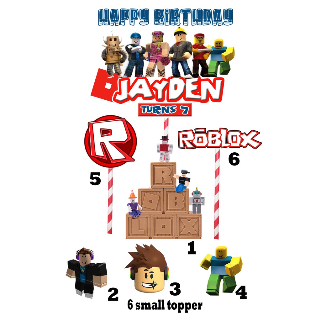 Roblox Cake Topper Printable