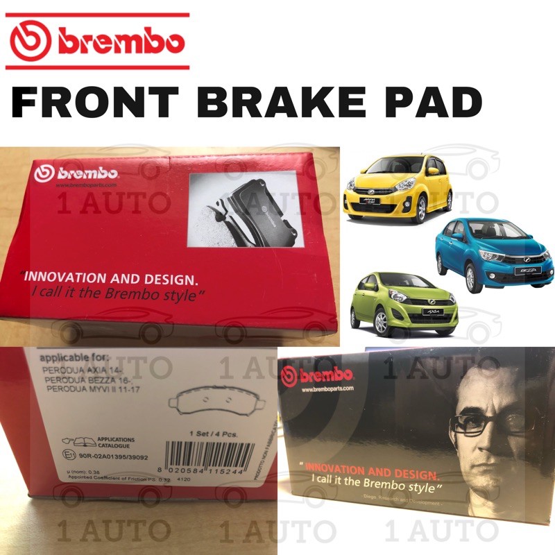 Buy Genuine Brembo Front Brake Pad Perodua Axia 1 0 Bezza 1 3 1 0 Myvi Lagi Best 1 3 1 5 Extreme Seetracker Malaysia