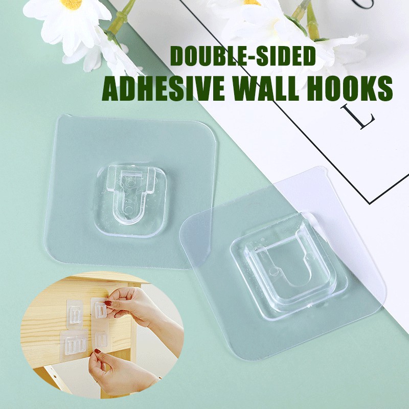 Double Sided Adhesive Wall Hook Seamless Screw No Punch Strong Adhesive Hook Screw Bathroom Bracket Fix Nail 子母扣 纳米无痕双面扣