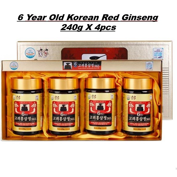 Korea Red Ginseng Extract Gold 6 Years Saponin 240g X 4ea Panax Bottle