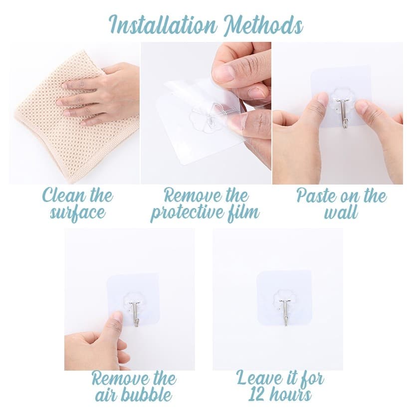 Utensil Bakeware (1 pcs) Magic Hook Transparent Wall Kitchen Without Nails Strong Sticky Sucker Heavy Hanging Adhesiv... - Image 4