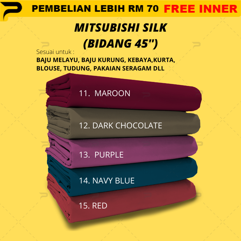 Buy Part 2 Mitsubishi Silk Kain Kosong Meter Bidang 45 Tahan Lasak Tidak Tebal Dan Kain Yang Lembut By Ptt Seetracker Malaysia