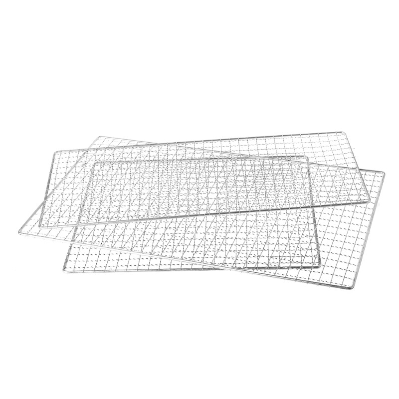 Stainless Steel Squares Holes Grill Barbecue Wire Mesh BBQ Barbecue Tool Nonstick Metal Outdoor Grilling Wire Mesh 3 Size 