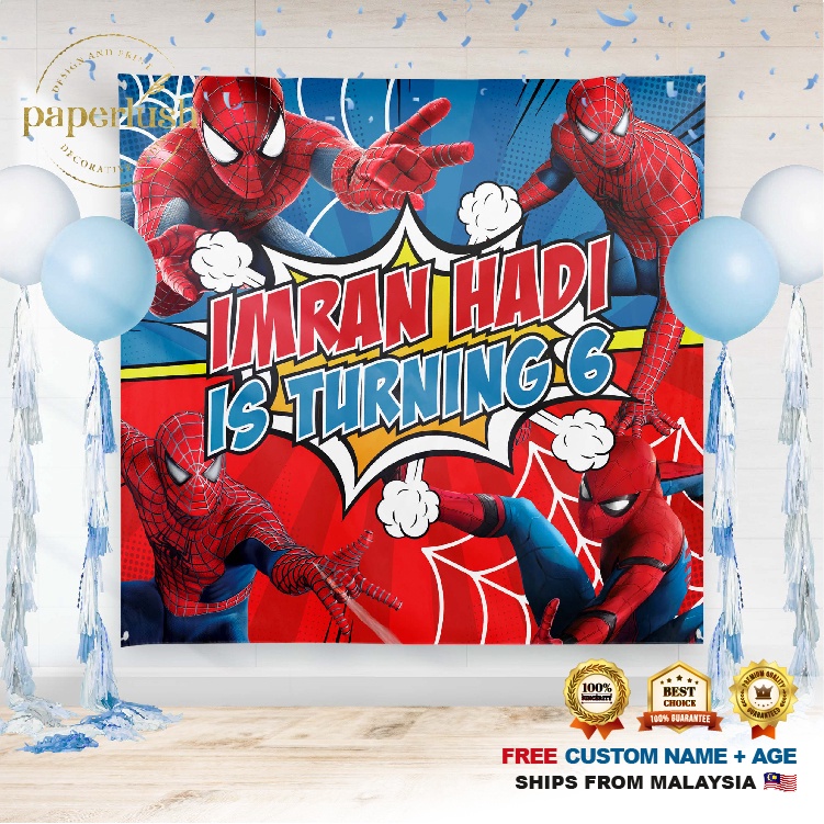 Birthday Banner | Birthday Backdrop | Hari Jadi - Spiderman | Shopee  Malaysia