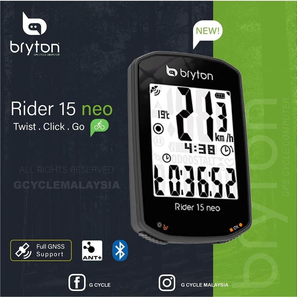 Bryton Rider 15 neo E 15 C 15 T 15e GNSS GPS cycling computer meter cadence h...