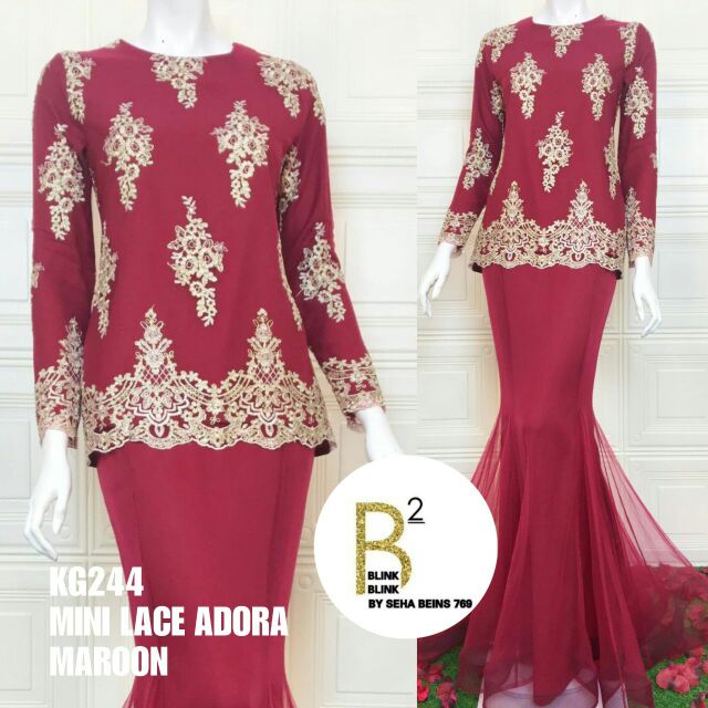  Baju  Kurung Lace Organza Baju  Nikah Baju  Tunang  Baju  Raya 