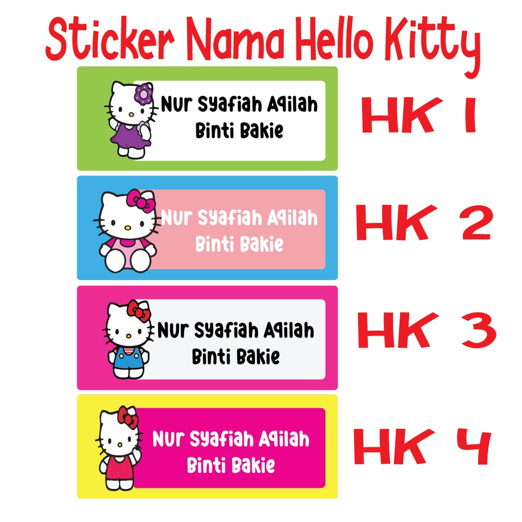 sticker nama hello kitty | Shopee Malaysia