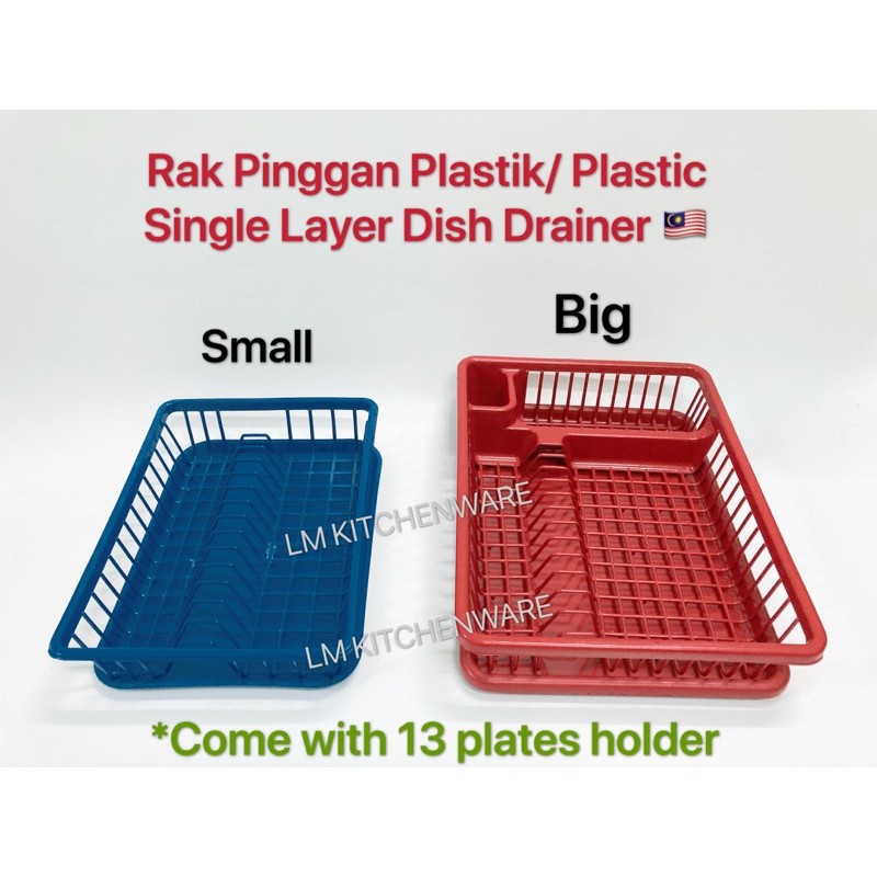 Plastic Single Layer Dish Drainer Rak Pinggan Plastik Rak Tray Pengering Air Piring Pinggan Mangkuk有底插碟架 Shopee Malaysia