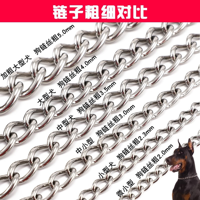 304不锈钢狗链子大型犬中型犬小型犬铁链项圈狗绳防咬斗牛栓狗链hsy8 Shopee Malaysia