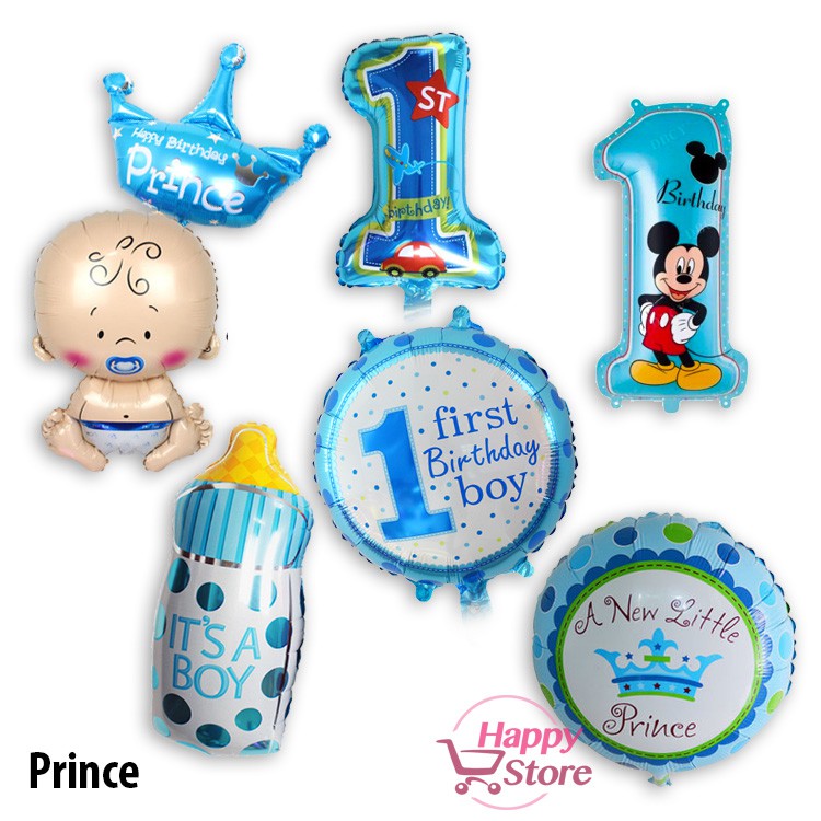 Baby Boy Prince First Happy Birthday Balloon Decoration Shopee