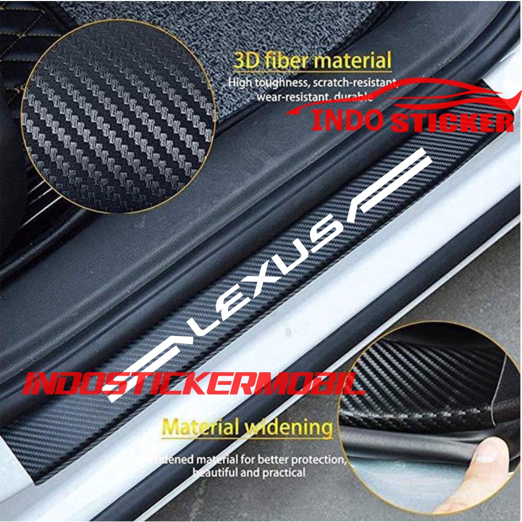 3D CARBON SILLPLATE LEXUS CAR 3D CARBON STICKER LEXUS CAR FOOTPRINT PROTECTOR 4PCS